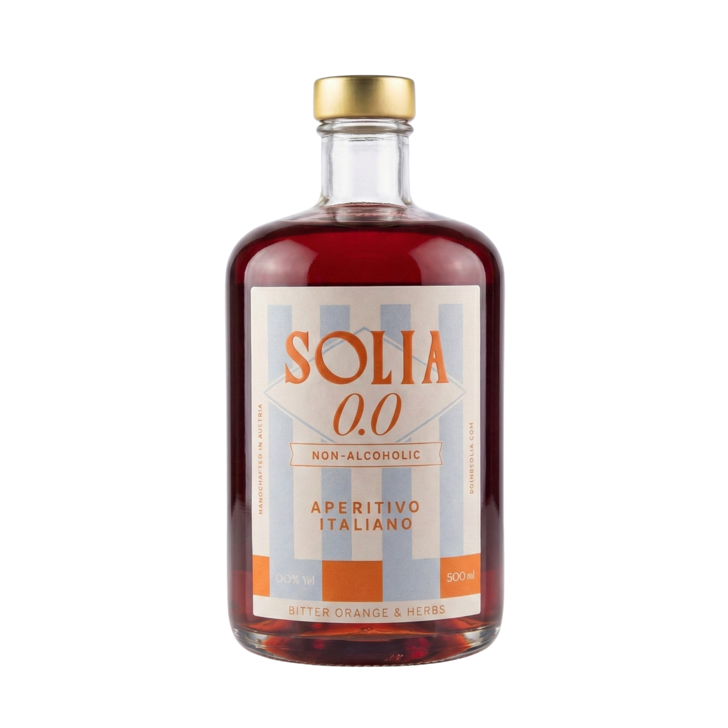SOLIA 0.0 Aperitivo Italiano 0,5-l-Flasche Freisteller (transparenter Hintergrund)