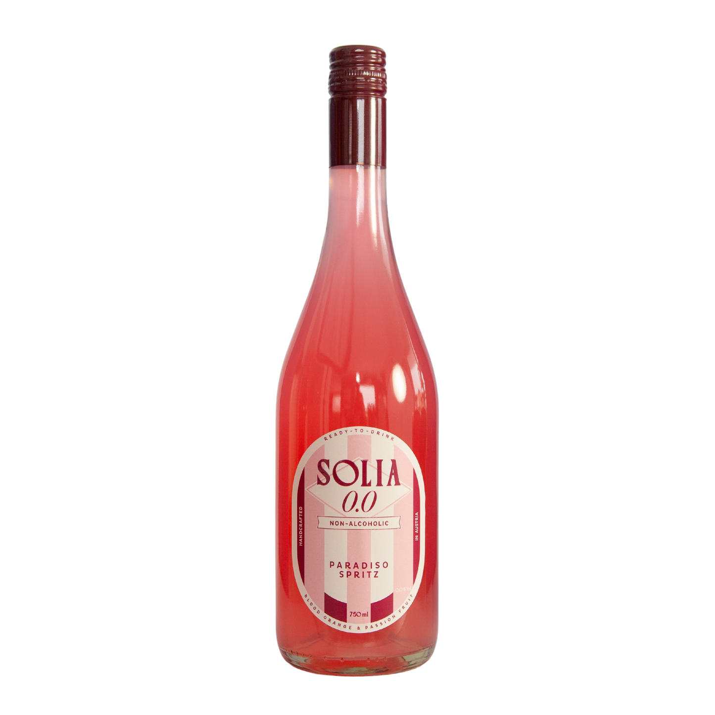 SOLIA 0.0 Paradiso Spritz 0,75-l-Flasche Freisteller (transparenter Hintergrund)