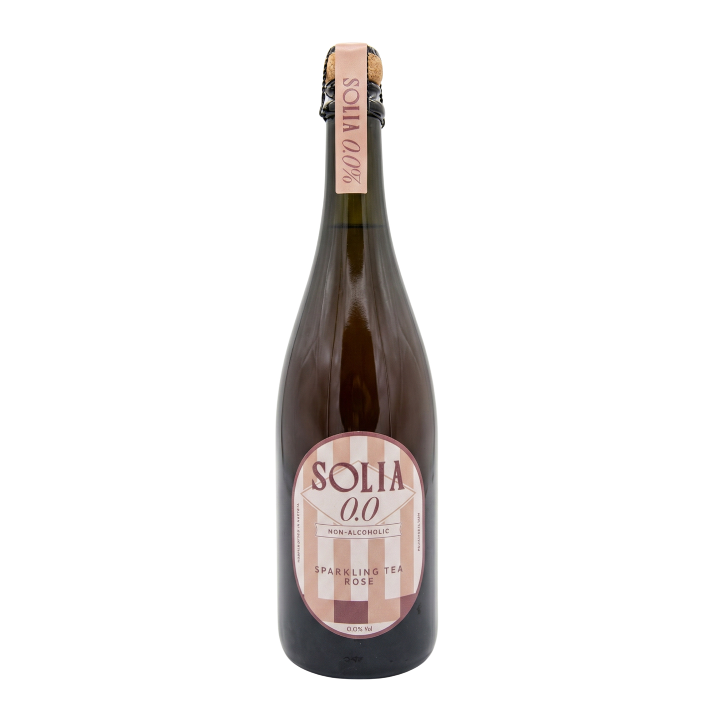 SOLIA 0.0 Sparkling Tea Rosé 0,75-l-Flasche Freisteller (transparenter Hintergrund)