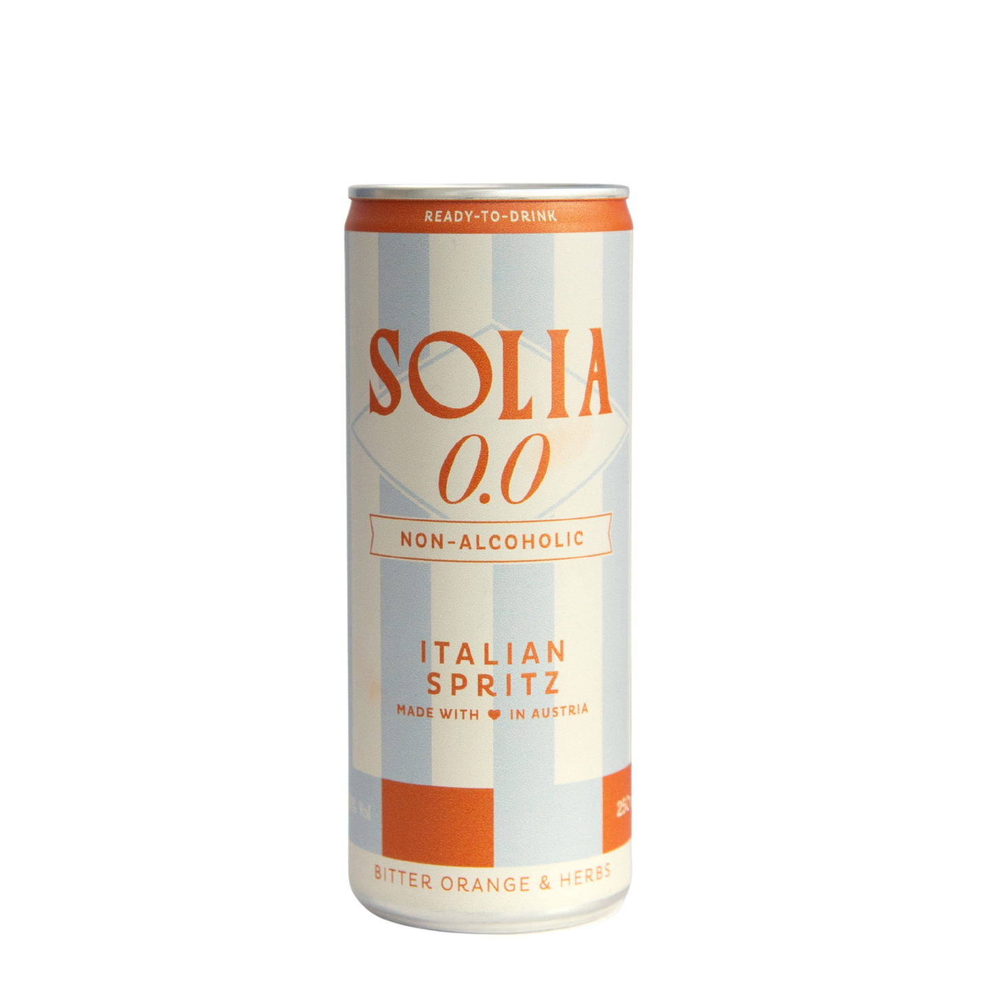 SOLIA 0.0 Italian Spritz 0,25-l-Dose Freisteller (transparenter Hintergrund)