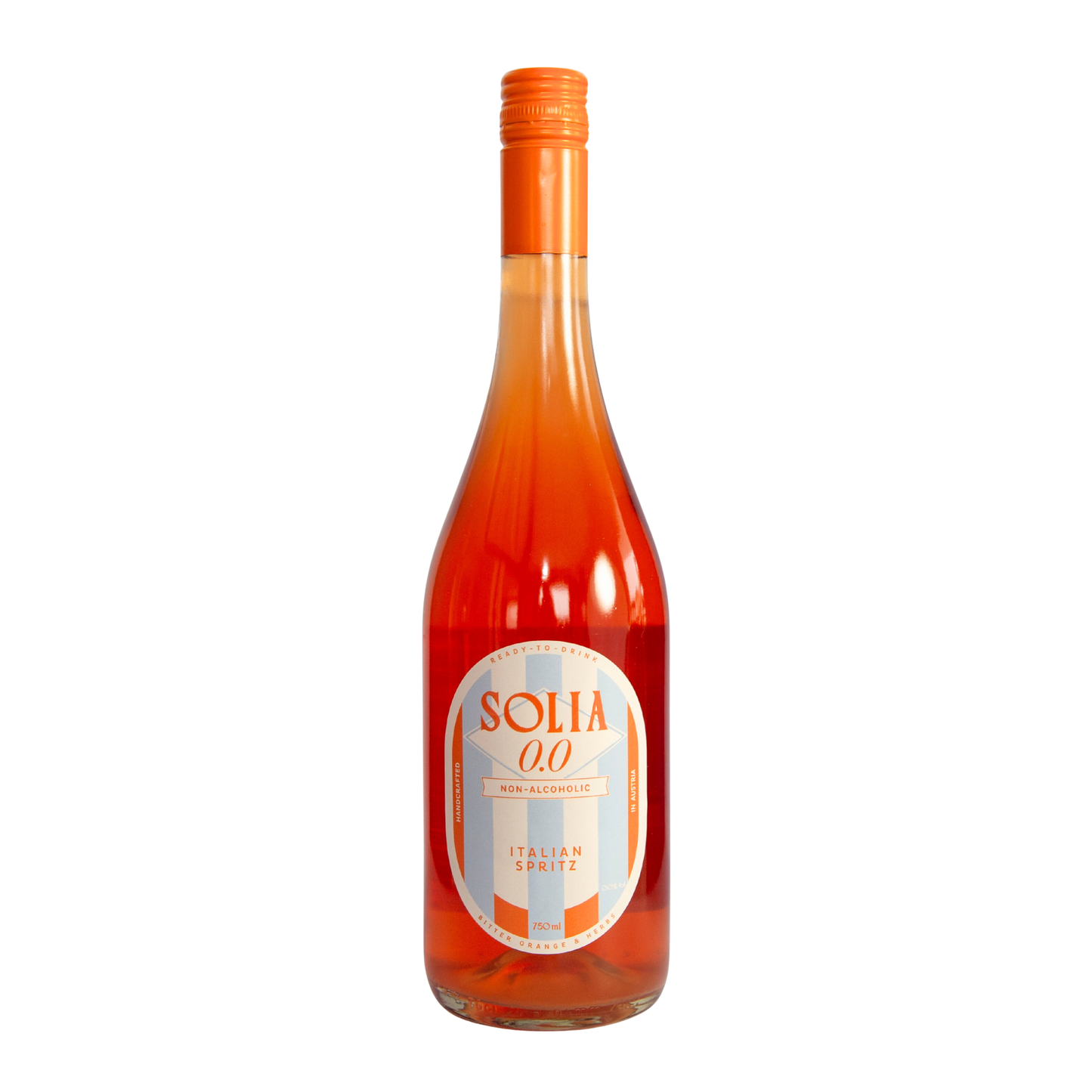 SOLIA 0.0 Italian Spritz 0,75-l-Flasche Freisteller (transparenter Hintergrund)