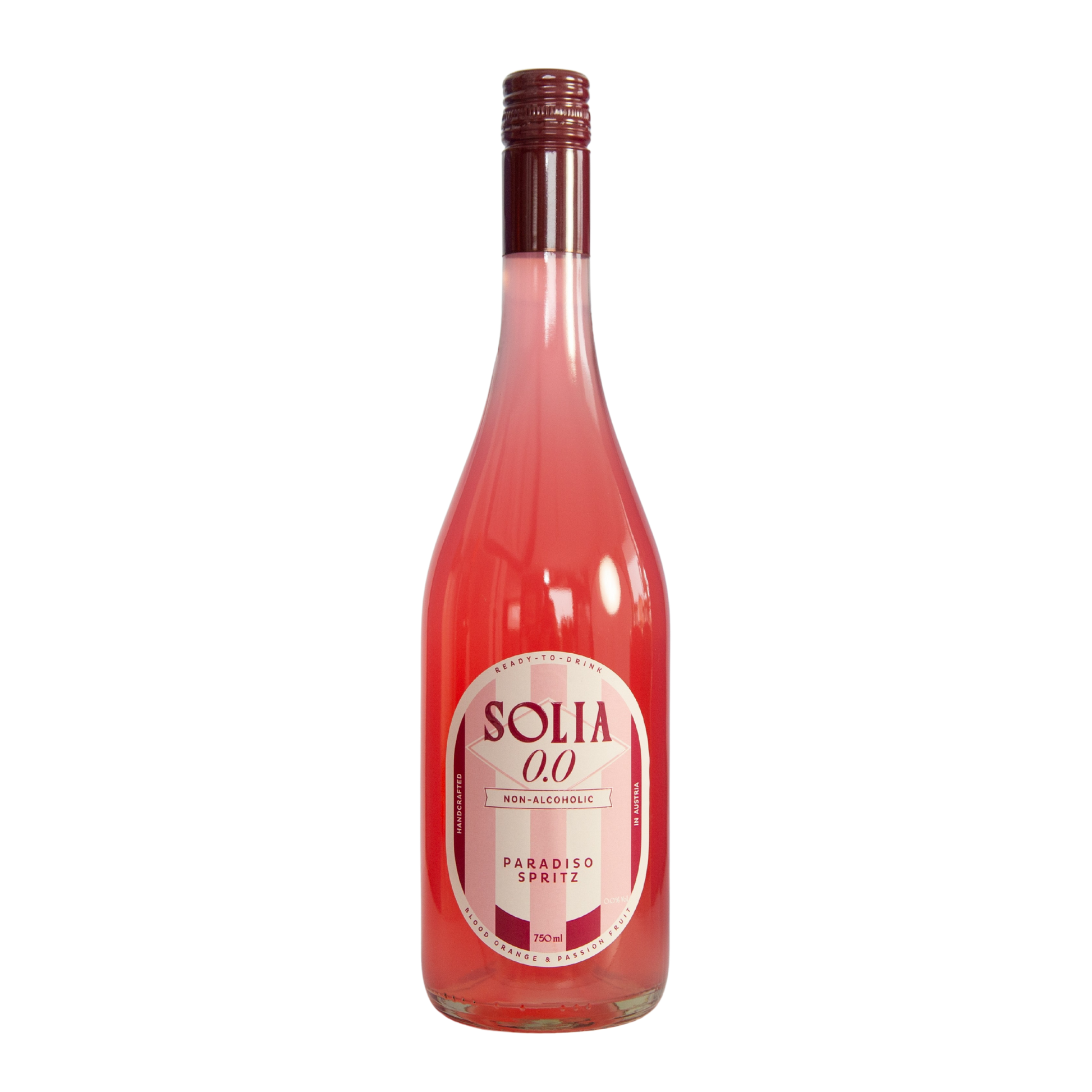 SOLIA 0.0 Paradiso Spritz 0,75-l-Flasche Freisteller (transparenter Hintergrund)