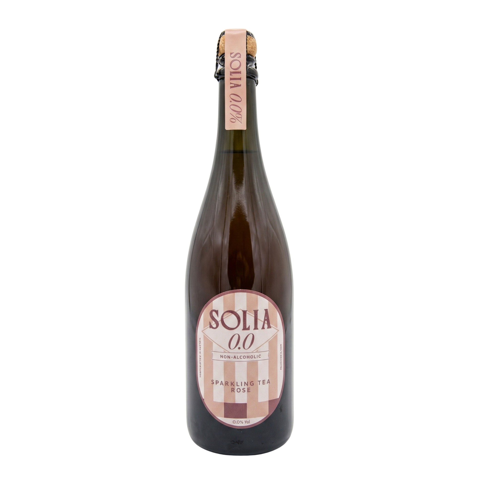 SOLIA 0.0 Sparkling Tea Rosé 0,75-l-Flasche Freisteller (transparenter Hintergrund)